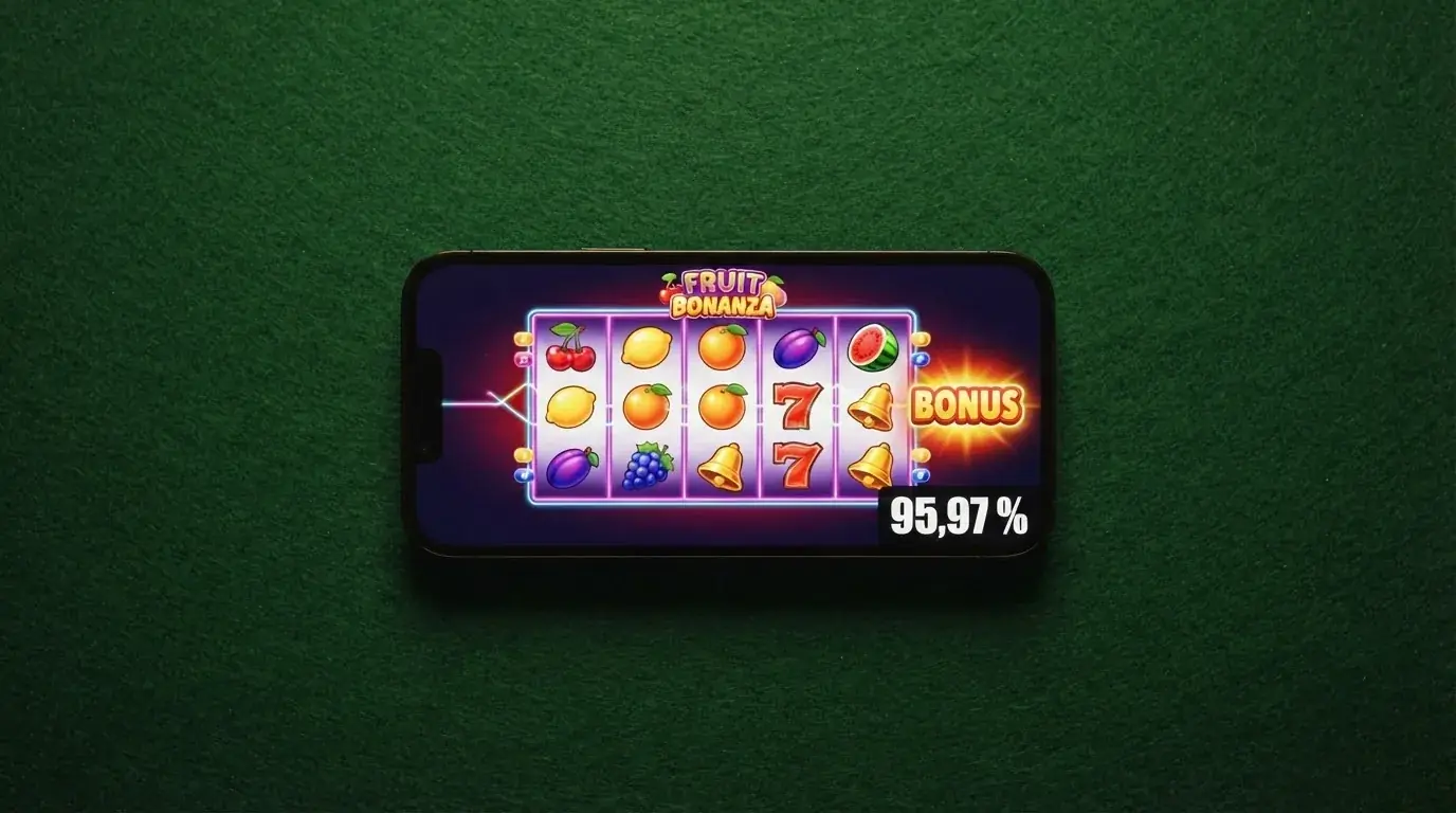 Collage aus Slot-Walzen, Live-Dealer-Tisch und BNB-Coin mit RTP-Prozentangabe