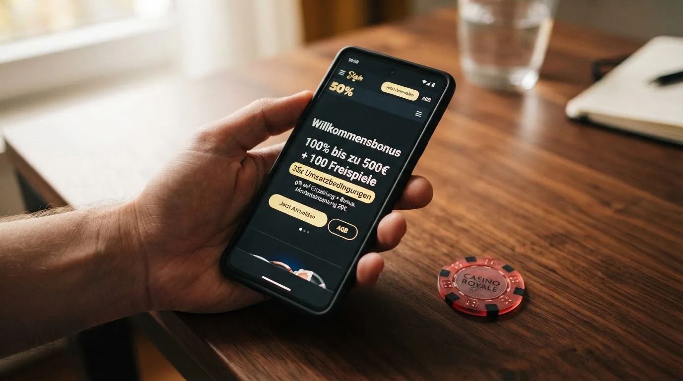 Ein Casino-Willkommensbonus mit hervorgehobenem Kleingedruckten zu den Umsatzbedingungen