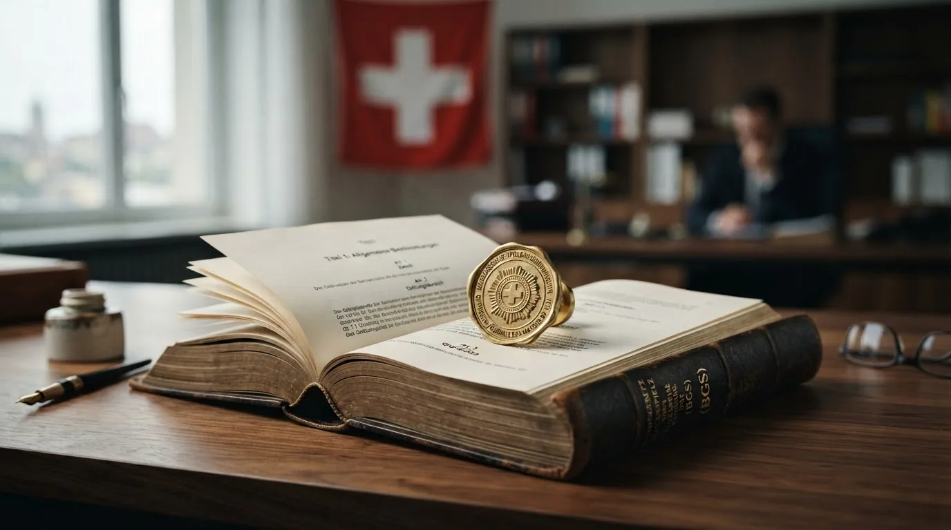 Schweizer Gesetzestext mit ESBK-Siegel und Geldspielgesetz-Referenz im Hintergrund
