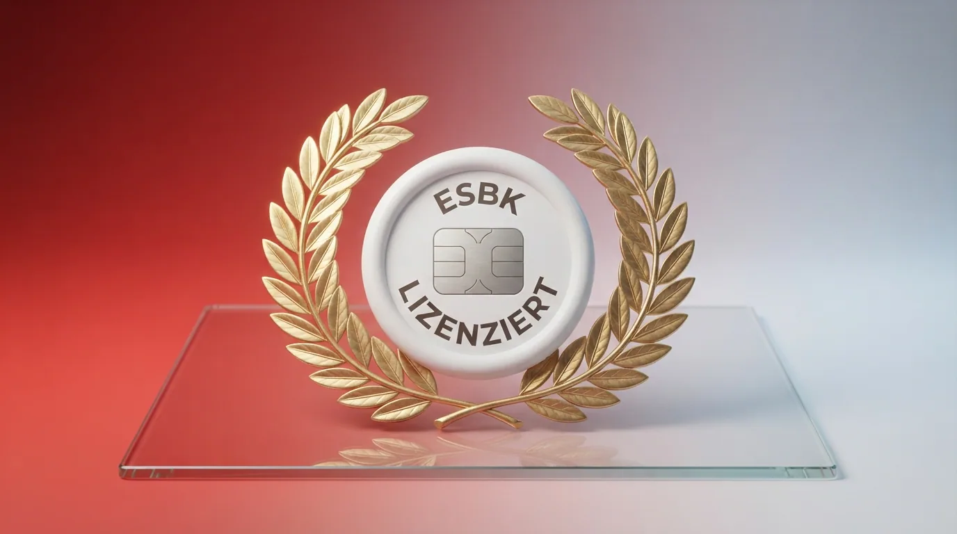 Offizielles ESBK-Logo oder Schweizer Gesetzbuch mit markiertem Abschnitt zum Geldspielgesetz