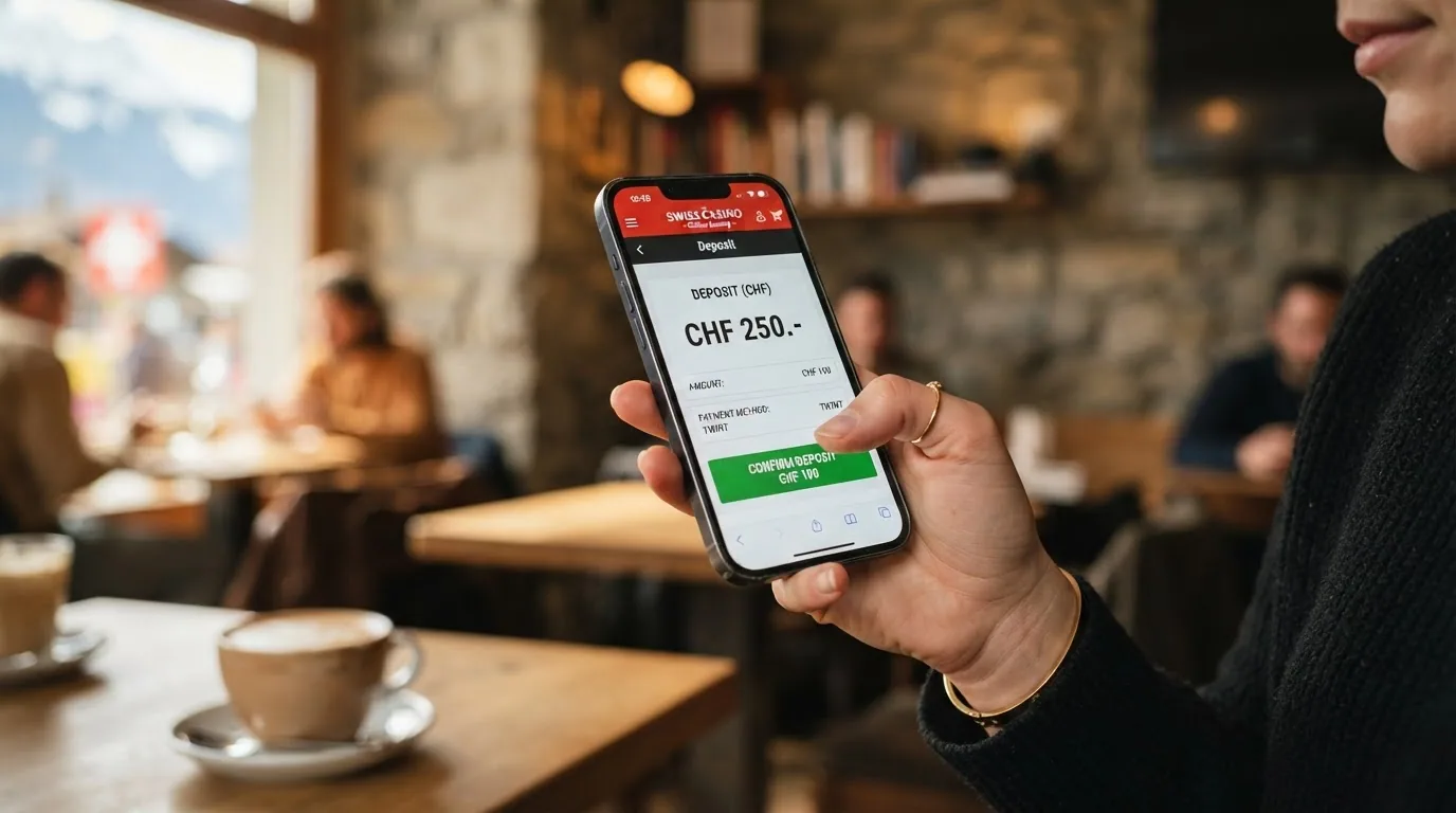 Ein Smartphone in einer Hand, das zwischen einer Casino-App und dem mobilen Browser-Bildschirm wechselt