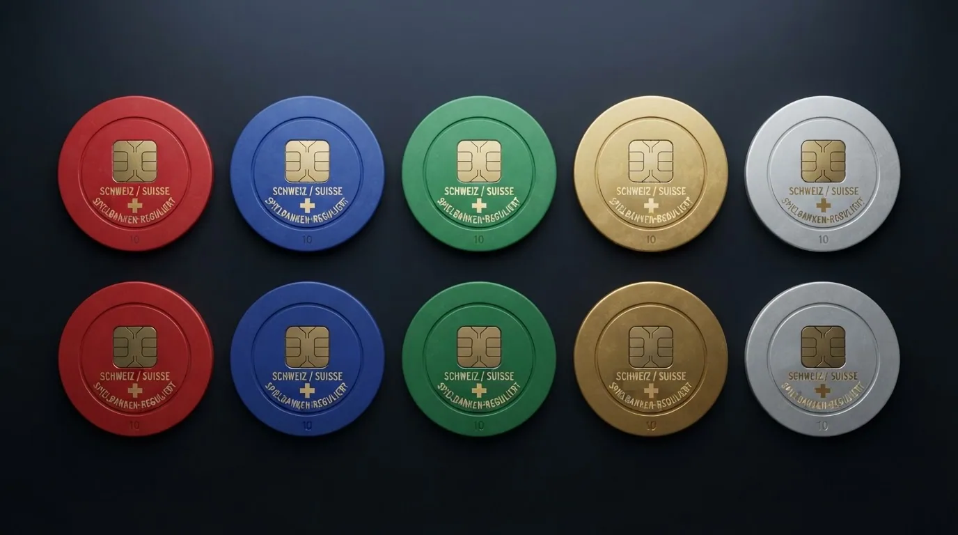 Übersichtstabelle der zehn ESBK-lizenzierten Casino-Logos nebeneinander angeordnet