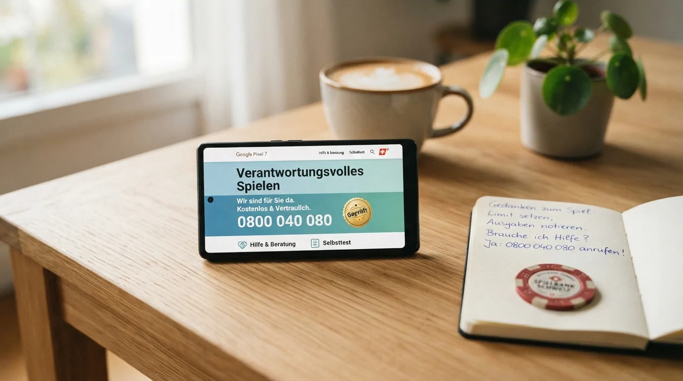 Ein Telefon-Symbol neben der Nummer 0800 040 080 und dem Logo von Sucht Schweiz
