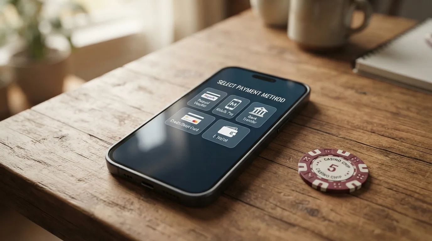Fünf nebeneinander angeordnete Zahlungslogos: Paysafecard, TWINT, PostFinance, Visa und PayPal auf einem Smartphone-Bildschirm